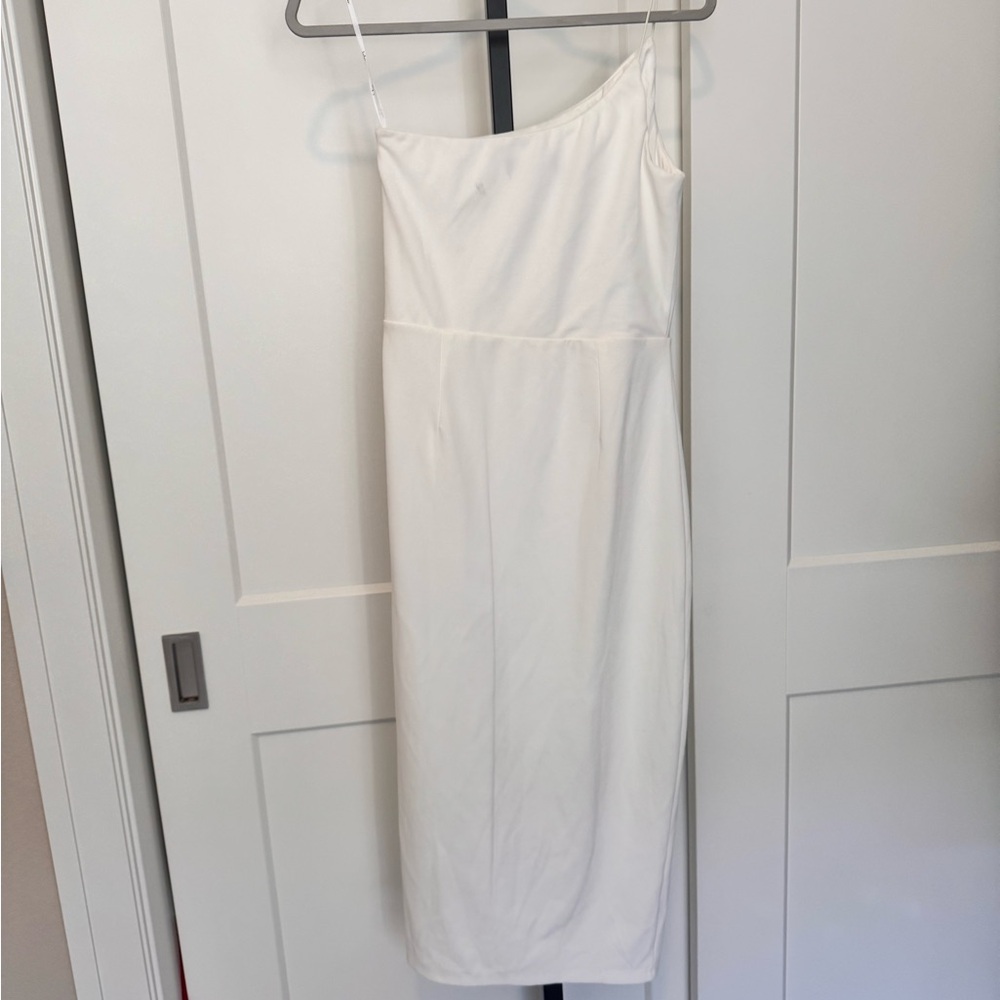 NWOT Lulu's Elegant Allure White One-Shoulder Midi Dress - Picture 9 of 11